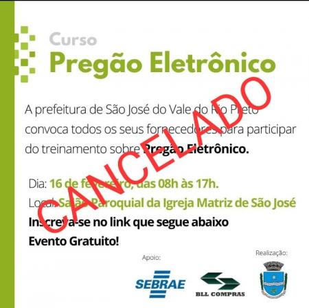 ***CANCELADO*** Curso Pregão Eletrônico 