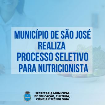 Processo Seletivo Simplificado para contratação de Nutricionista