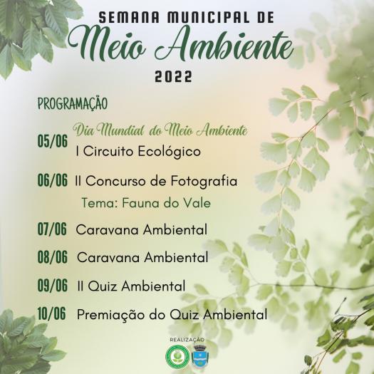 SEMANA MUNICIPAL DE MEIO AMBIENTE 2022 - Prefeitura Municipal de São José  do Vale do Rio Preto