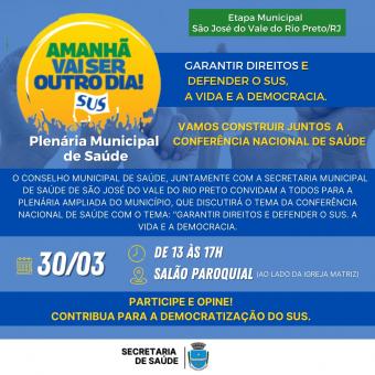 PLENÁRIA MUNICIPAL DE SAÚDE DE SÃO JOSÉ DO VALE DO RIO PRETO 